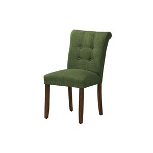 Set di 2 Sedie da Pranzo Moderne Altezza 38 Pollici in Tessuto Verde con Gambe in Legno di Noce per Sala da Pranzo o Cucina - Product Image 3