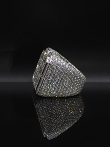 Bague Cocktail Personnalisable en Moissanite, Argent 925 Rhodié, Sertie Pavé, Coupe Baguette, Unisexe, Cadeau, Bijou Tendance pour Soirée - Product Image 5