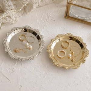 Bol à bijoux ethnique en métal doré, style glamour, pour bagues, boucles d'oreilles, colliers, cadeau de mariage, bol décoratif pour bibelots - Product Image 3