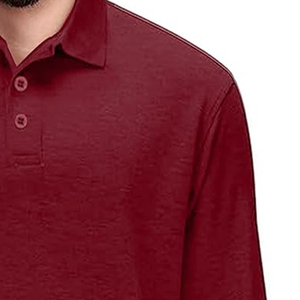 Camisa Polo de Manga Larga para Hombre, Color Sólido, Popelina, Cuello Clásico, Estilo Casual, para Otoño - Product Image 3