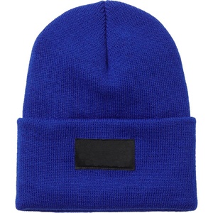 Bonnet tricoté unisexe pour adulte, style décontracté, couleur unie, avec revers et étiquette brodée – Nouveauté très demandée - Product Image 4
