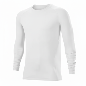 <b>White</b> Long Sleeve Rash Guard <b>Compression</b> Sports <b>Shirt</b> Quick Dry MMA Training Top Unisex - Product Image 3