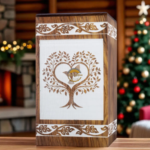 AYAANS Rosewood wooden Hand Carved Wooden Hot Selling cremation Urn <b>Box</b> for Adult Ashes Wholesale Cremation Urns (6X6X11)IN - Product Image 3