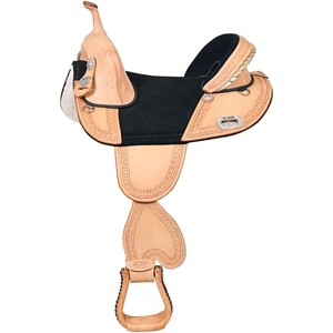Selle de cheval western en cuir véritable marron sur mesure, équipement d'équitation de cowboy, équipement équestre haut de gamme avec étriers et sangles - Product Image 1