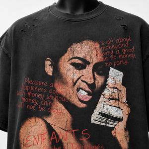 เสื้อยืดโอเวอร์ไซส์ลายกราฟิกสไตล์วินเทจสำหรับผู้ชาย ผ้าฝ้าย ลุคสตรีทแวร์ ล้างสีแบบแอซิดวอช รับผลิตแบบ OEM ODM - Product Image 6