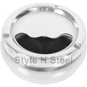 Cendrier en acier inoxydable Cendrier à double paroi Cendrier extérieur en acier inoxydable Cendrier de table rond - Product Image 4