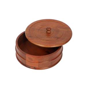 Casserole en bois de manguier peinte à la main au design classique, écologique, avec poignée durable en acier inoxydable pour la cuisine, personnalisable - Product Image 3