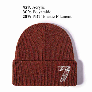 Fabrication de chapeaux classiques de style actuel, bonnets SOLID de couleur unie, bonnets tricotés pour hommes et femmes, pour adultes. - Product Image 2