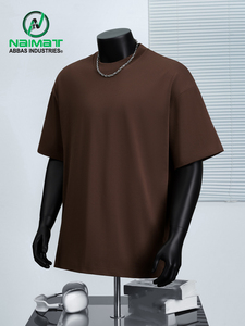 New Wholesale Stylish Mens <b>White</b> Oversized Blank 100% Cotton Embroidered T-Shirts Drop Shoulder Heavyweight Casual <b>Tees</b> - Product Image 3
