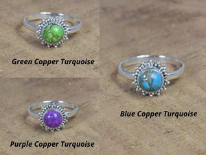 Nuevo Anillo de Plata de Ley con Piedra de Pera, Larimar, Ónix, Ojo de Tigre, Cornalina, Prehnita, con Engaste de Bisel para Mujer - Product Image 5