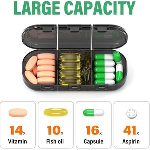 Organizzatore Portatile Settimanale di Pillole per 7 Giorni, 3 Volte al Giorno, Contenitore per Vitamine, Olio di Pesce e Medicinali, Pratico Porta Pillole - Product Image 3