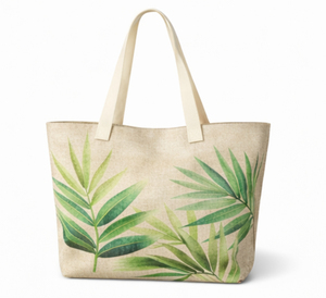 Sac de plage en toile de coton naturel personnalisé, grand format, écologique, avec poches et logo imprimé, vente en gros - Product Image 1