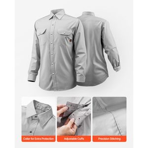 FR Giacca da Saldatura Ignifuga da Uomo 7oz in Cotone con ATPV 9.2 Ca, Lavabile in Lavatrice - Product Image 5
