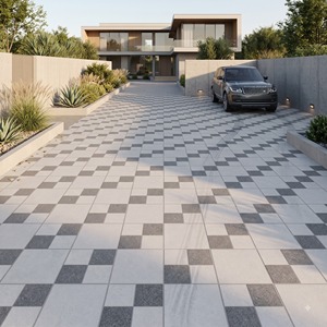 Carreaux de sol antidérapants adhésifs pour extérieur, usage intensif, 400x400mm, 12mm, en céramique vitrifiée, pour allées, jardins et espaces commerciaux, avec garantie de 5 ans - Product Image 4