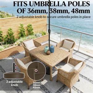 Base per Ombrellone da Patio Marrone, Solo Base, Supporto e Staffa per Ombrellone da Terrazzo, Accessorio Premium per Arredamento Esterno - Product Image 2
