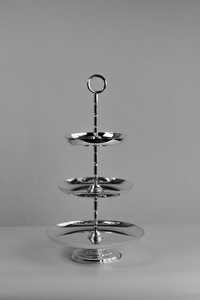 Tiered <b>Cake</b> <b>Stand</b> Silver Dessert Holder Brass Serving Tray, Handmade Cupcake Trays - Product Image 2