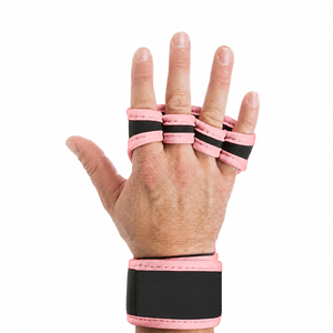 Half Finger Fitness <b>Gloves</b> Pink Black PU Leather Adjustable Wrist Strap <b>Weight</b> Lifting Gym Unisex - Product Image 4