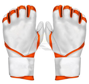 Guantes de Béisbol Blancos y Naranjas, Transpirables, de Color Sólido, Diseño Deportivo, para Entrenamiento, para Mano Derecha, 1 Pieza - Product Image 1