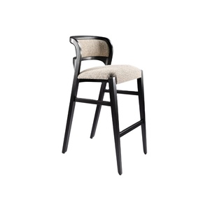 Chaise de bar en bois de teck massif avec rembourrage en tissu et mousse et matériau de haute qualité pour une utilisation intérieure et extérieure - Product Image 1