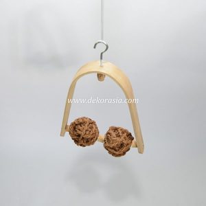 Natural Brown Bamboo Coil Coconut Fiber Classic Ball Bird <b>Swing</b> Hanging Trapeze Toy Small Medium Birds Pet Cage Stand Wholesale - Product Image 3