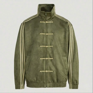 Custom Chinese Style Jacket Men Stand Collar Frog <b>Button</b> Loose Fit Casual Traditional Jacket OEM Manufacturer - Product Image 4