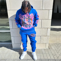 Sudaderas holgadas y Sudadera con capucha Fabricante personalizado Pantalones de chándal Jogger de dos piezas Chándal Flare Stacked Vintage Totalmente DTG Impreso