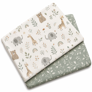 Factory Wholesale <b>Cute</b> Pattern Baby Bed Sheet Fabric Woven Infants Cotton with Animals Flower Printing Blackout Feature - Product Image 2