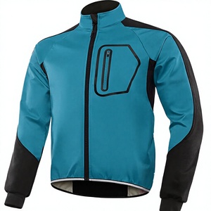 <b>Men's</b> Full Sleeve <b>Cycling</b> <b>Jacket</b> Windproof Color Blocked 100% Polyester Outdoor Sport Wear - Product Image 3