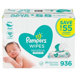 Toallitas húmedas para el cuidado del bebé 100% biodegradables de fibra de bambú / Toallitas húmedas Pampers para bebés - Product Image 1