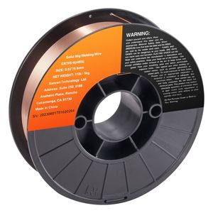 Alambre de Soldadura MIG Sólido ER70S 6, 0.030 Pulgadas, 11 Libras, para Soldadura con Gas en Todas las Posiciones, Bajo Desgaste, con Altos Niveles de Desoxidantes, Peso de 5 kg - Product Image 1