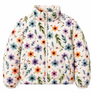 Veste matelassée à imprimé floral Cosh International pour femme, style décontracté, col montant, fermeture éclair sur le devant, logo, chaude pour l'hiver - Product Image 6
