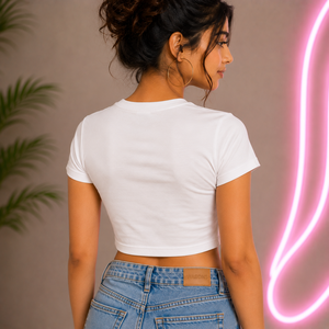 Premium Women Y2K Digital Printing Silk/Cotton Eco-Friendly Crop Top T-Shirt Custom Fashion Streetwear OEM Bulk Supplier - Product Image 2