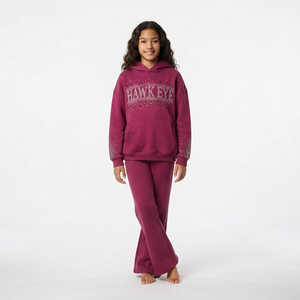 Conjunto de Sudadera con Pedrería y Pantalones Acampanados para Niñas, Ropa Deportiva de Dos Piezas, Estilo Urbano, Personalizada, Venta al Por Mayor - Product Image 4