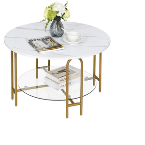 Modern Metal Round Coffee Table Set for Living Room & Bedroom - Product Image 6