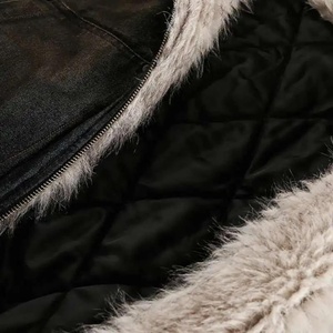 <span class=keywords><strong>Felpa</strong></span> <span class=keywords><strong>con</strong></span> Cappuccio in Pelle Nera per Uomo, Pullover Lavorato a Maglia <span class=keywords><strong>con</strong></span> Bordo in Pelliccia, Ecologica e Traspirante, Foderata, Casual Invernale - Product Image 3
