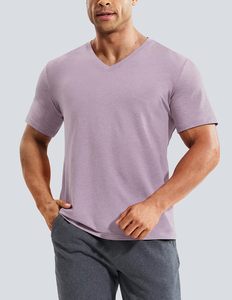 T-shirt décontracté pour homme en coton/élasthanne noir, coupe classique, tricoté sur le devant, respirant, écologique, séchage rapide, manches courtes, col rond - Product Image 2