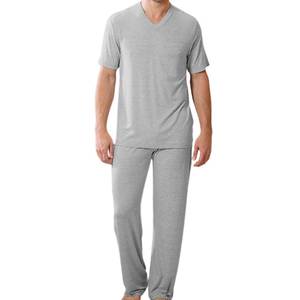 Pijamas de Fábrica Directa para Hombre, Ropa de Dormir de Algodón Suave y Transpirable, Conjunto de Ropa de Estar Tejida, Proveedor OEM - Product Image 1