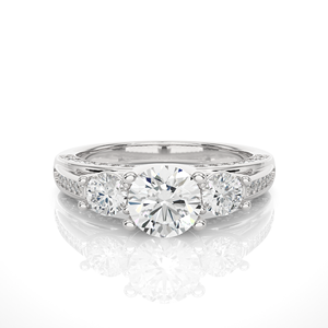 Anillo de Diamante Cultivado en Laboratorio de 18K y 1.56CT para Mujer, Corte Redondo de 49 Piedras, con Certificación IGI y VS1, para Venta al Por Mayor - Product Image 3