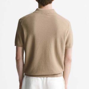 Camiseta Polo de Hombre de Alta Calidad, Tejido Texturizado Sólido, 100% Algodón, Logotipo Personalizado, Mangas Cortas, Diseño a Rayas, Venta Directa de Fábrica - Product Image 2