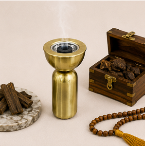 Metal <b>Bakhoor</b> Burner Matte Gold Mabkhara Luxury Arabic <b>Oud</b> Censer Holder For Ramadan Special Gift Wholesale Home Decoration - Product Image 6