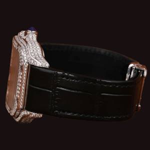 Outstanding Square Case Missanite Diamond Roman Numerals Dial <b>Black</b> Rubber Band Fashion Wristwatch for <b>Man's</b> Collection - Product Image 6