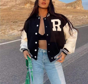 Chaqueta Varsity Personalizada con Parches para Mujer, Diseño All Star Fearless, Estilo Urbano, Logotipo OEM Disponible - Product Image 3