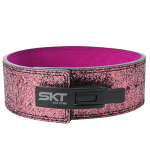 Cinturón de Levantamiento de Pesas Personalizado con Hebilla de Palanca de 10 mm, de Cuero Vacuno Antideslizante, Color Rosa, Unisex, Soporte para la Espalda, para Powerlifting - Product Image 2