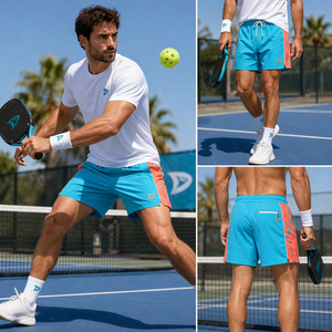 Pantalones Cortos Modernos de Pickleball para Hombre - Pantalones Cortos de Diseño de Secado Rápido con Elasticidad en 4 Direcciones y Paneles de Coral Sublimados Personalizados - Product Image 6