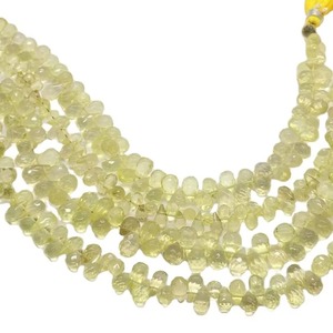 Perles de quartz citron naturel facettées en forme de goutte d'eau, perles de pierres précieuses en vrac pour la fabrication de bijoux, prix de gros en vrac - Product Image 1