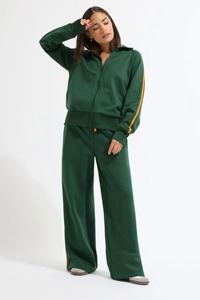 Pantalones deportivos de mujer de algodón grueso extragrandes de cintura media con pierna recta y cordón ajustable - Product Image 4