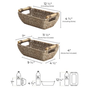 Juego de 2 cestas de almacenamiento de mimbre tejidas a mano, cesta de almacenamiento hecha a mano, venta al por mayor, ecológica, hecha en Vietnam - Product Image 2