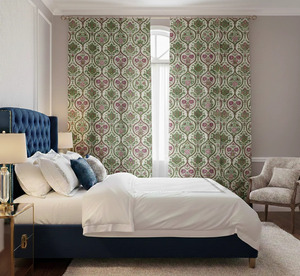 Custom Mughal Floral Window <b>Curtains</b> Dense Floral Pattern 70% Light Blocking Decorative <b>Curtain</b> Panels <b>for</b> Living Room Bedroom - Product Image 1