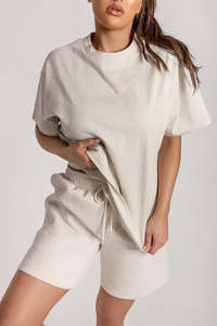 Conjuntos de Ropa de Salón de 2 Piezas Personalizados para Mujer, Top Corto de Algodón Acanalado, Pantalones Cortos, Leggings, Ropa de Salón de Dos Piezas, Conjunto de Pantalones Cortos de Verano para Mujer - Product Image 2