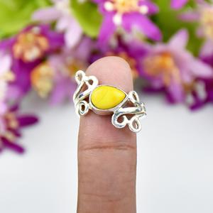 Bague spirale artisanale en argent sterling 925 avec pierre précieuse turquoise Dahlia, style bohème, bijou raffiné pour femme - Product Image 1
